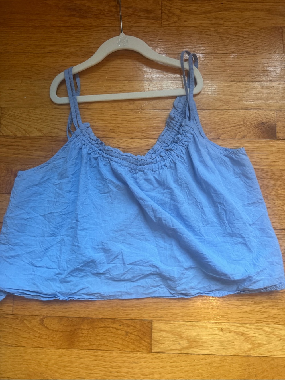 Only Light Blue Smocked Cami with Double Spaghetti Straps